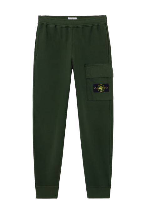 pantalone brushed organic cotton fleece uomo ginepro STONE ISLAND | K2S15 6200003 S0A20V005E